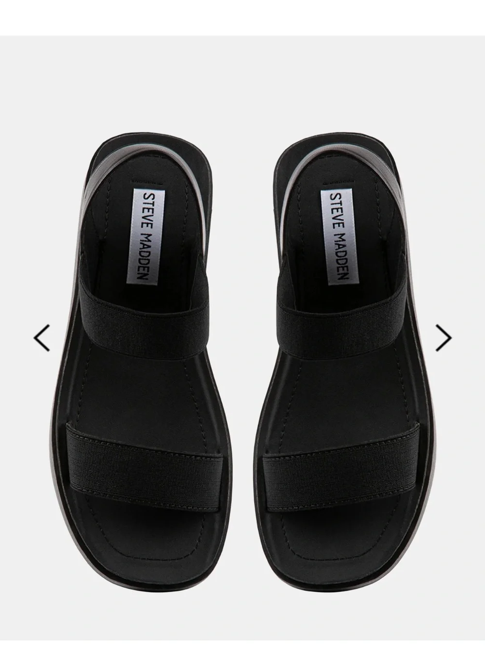 Steve Madden Janice platform wedge sandals, featuring black elastic straps. - Picture 10 of 10